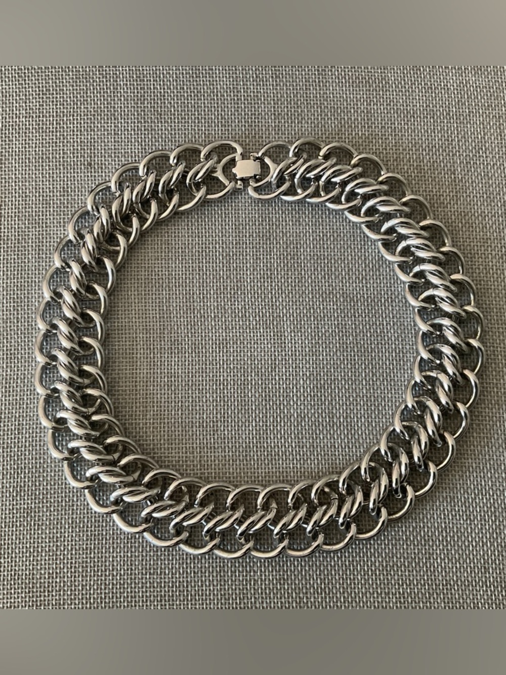 Vintage Monet Silver Bib/Collar Necklace